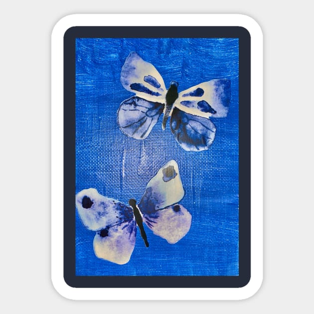 Blue Butterflies Art Sticker by courtneylgraben